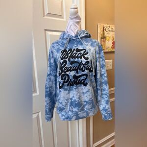 Rare Light Blue Tie Dye Black History Month Hoodie Size Woman’s Small Cotton